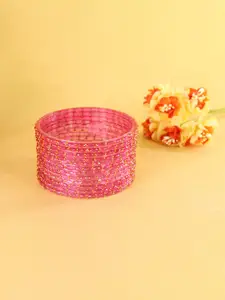 LAVAZZA Set Of 12 Raindrop Glass Crystals & Zircon Diamond Beaded Bangles