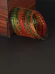 LAVAZZA Set Of 12 Raindrop Glass Zircon Diamond Beaded Bangles