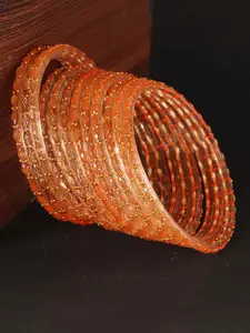 LAVAZZA Set Of 12 Raindrop Glass Crystals & Zircon Diamond Beaded Bangles