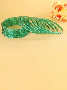 LAVAZZA Set Of 12 Raindrop Glass Crystals & Zircon Diamond Beaded Bangles