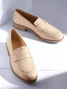 Kenneth Cole Women Studded Leather Penny Loafers