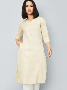max Floral Embroidered V-Neck Straight Kurta