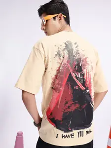 Kook N Keech Printed Drop-Shoulder Sleeves Pure Cotton Oversized T-shirt