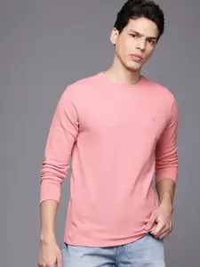 Allen Solly Men Slim Fit Textured T-shirt