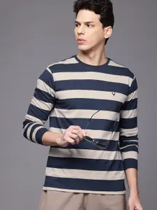 Allen Solly Men Slim Fit Striped Pure Cotton T-shirt
