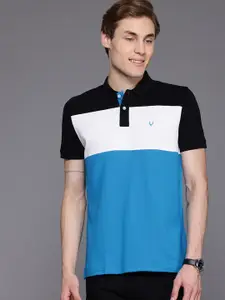 Allen Solly Colourblocked Polo Collar Regular Fit T-shirt with Hem Slits