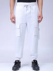 The Indian Garage Co Men Pure Cotton Loose Fit Cargos Trousers