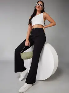 DOLCE CRUDO Women Bootcut High-Rise Heavy Fade Stretchable Jeans