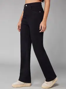 DOLCE CRUDO Women Straight Fit High-Rise Stretchable Jeans