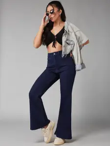 DOLCE CRUDO Women Bootcut High-Rise Stretchable Jeans