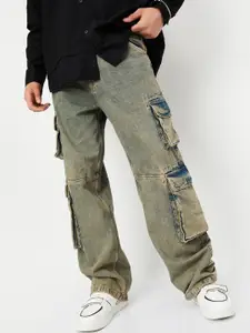 max Men Cotton Mid-Rise Cargo Styles Jeans