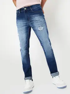 max Men Mildly Distressed Heavy Fade Regular Fit Mid-Rise Jeans