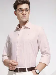 INVICTUS Urban Slim Fit Micro Checks Opaque Pure Cotton Formal Shirt