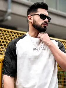 Maniac Men Typography Printed Round Neck Cotton Relaxed Fit T-shirt