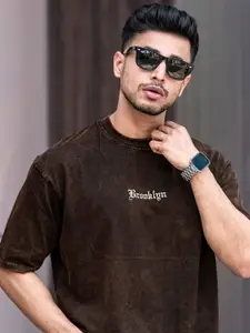 Maniac Men Washed Round Neck Cotton Relaxed Fit T-Shirt