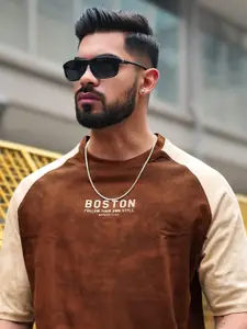 Maniac Men Typography Printed Round Neck Cotton Relaxed Fit T-shirt