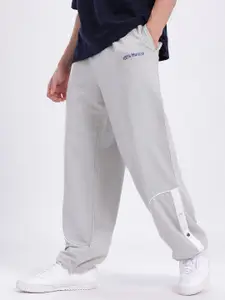 glitchez Men Mid-Rise Baggy Fit Track Pants with Contrasting Sides