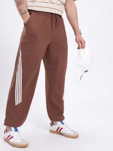 glitchez Men Striped Baggy Fit Joggers