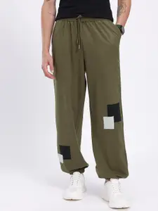 glitchez Men Patchwork Baggy Fit Joggers