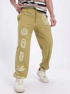 glitchez Men Print Mid-Rise Straight Fit Joggers