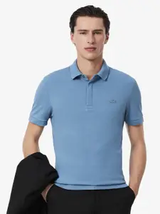 Lacoste Men Solid Polo Collar Cotton T-shirt