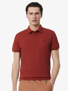 Lacoste Men Solid Polo Collar Cotton T-shirt