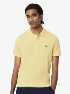 Lacoste Men Solid Polo Collar Cotton T-shirt