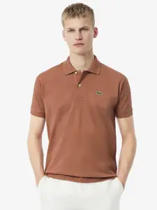 Lacoste Men Solid Polo Collar Cotton T-shirt