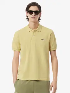 Lacoste Men Solid Polo Collar Cotton T-shirt