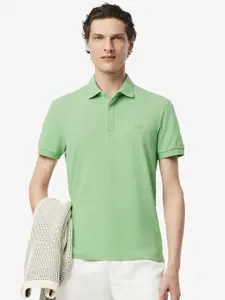 Lacoste Men Solid Polo Collar Cotton T-shirt