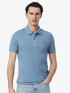 Lacoste Men Solid Polo Collar Cotton T-shirt
