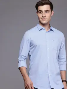 Allen Solly Pure Cotton Self Design Comfort Slim Fit Textured Casual Shirt