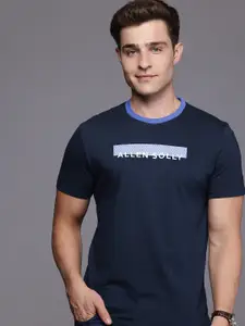 Allen Solly Brand Logo Printed Pure Cotton Slim Fit T-shirt