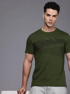 Allen Solly Brand Logo Printed Pure Cotton Slim Fit T-shirt