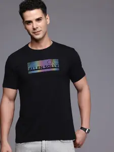 Allen Solly Brand Logo Printed Pure Cotton Slim Fit T-shirt