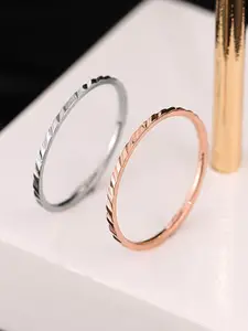 StyleCast Elegant Rose Gold & Silver-Toned Set Of 2 Adjustable Finger Rings