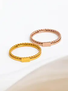 StyleCast Gold-Toned Set Of 2 Elegant Finger Rings