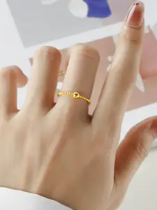 StyleCast Gold-Toned Elegant Adjustable Finger Ring