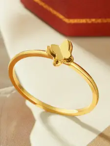StyleCast Gold-Toned Butterfly Motif Elegant Finger Ring