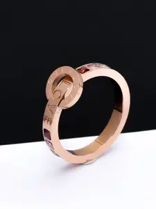 StyleCast Gold-Toned Stone Studded Elegant Adjustable Finger Ring