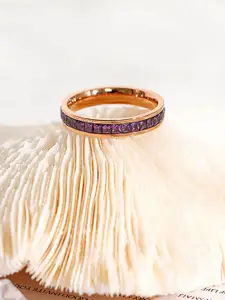 StyleCast Gold-Toned Stone Studded Elegant Adjustable Finger Ring