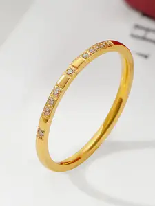 StyleCast Gold-Toned Stone Studded Elegant Adjustable Finger Ring