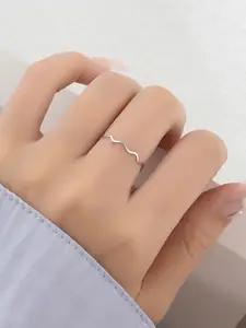 StyleCast Elegant Silver-Toned Adjustable Finger Ring