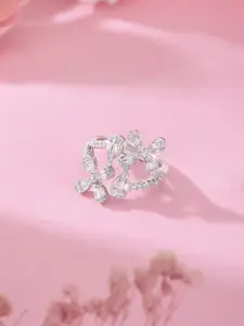 DressBerry Stone Studed Floral-Shaped Finger Ring