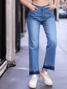 STYLECAST X KASSUALLY Women Mid-Rise Light Fade Wide Leg Jeans