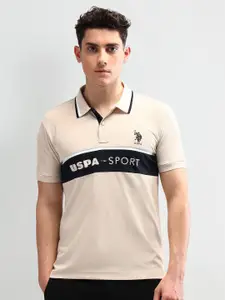 U.S. Polo Assn. Men Striped Polo Collar Slim Fit T-shirt