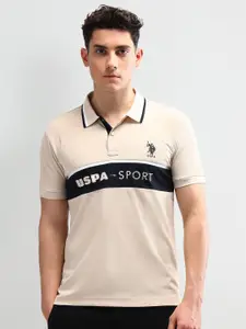 U.S. Polo Assn. Men Striped Polo Collar Slim Fit T-shirt