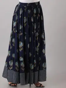 NYPA Women Printed Flared Maxi Skirt
