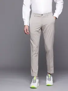 Louis Philippe Ath.Work Men Striped Comfort Tapered Fit Chinos Trousers