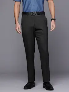 Louis Philippe Men Textured Slim Fit Formal Trousers